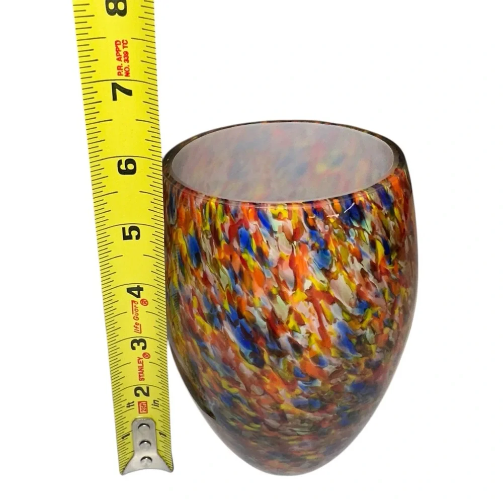 Vintage Kamei Murano Style Hand Blown Art Glass Lamp Shade 2 in Fitter Confetti
